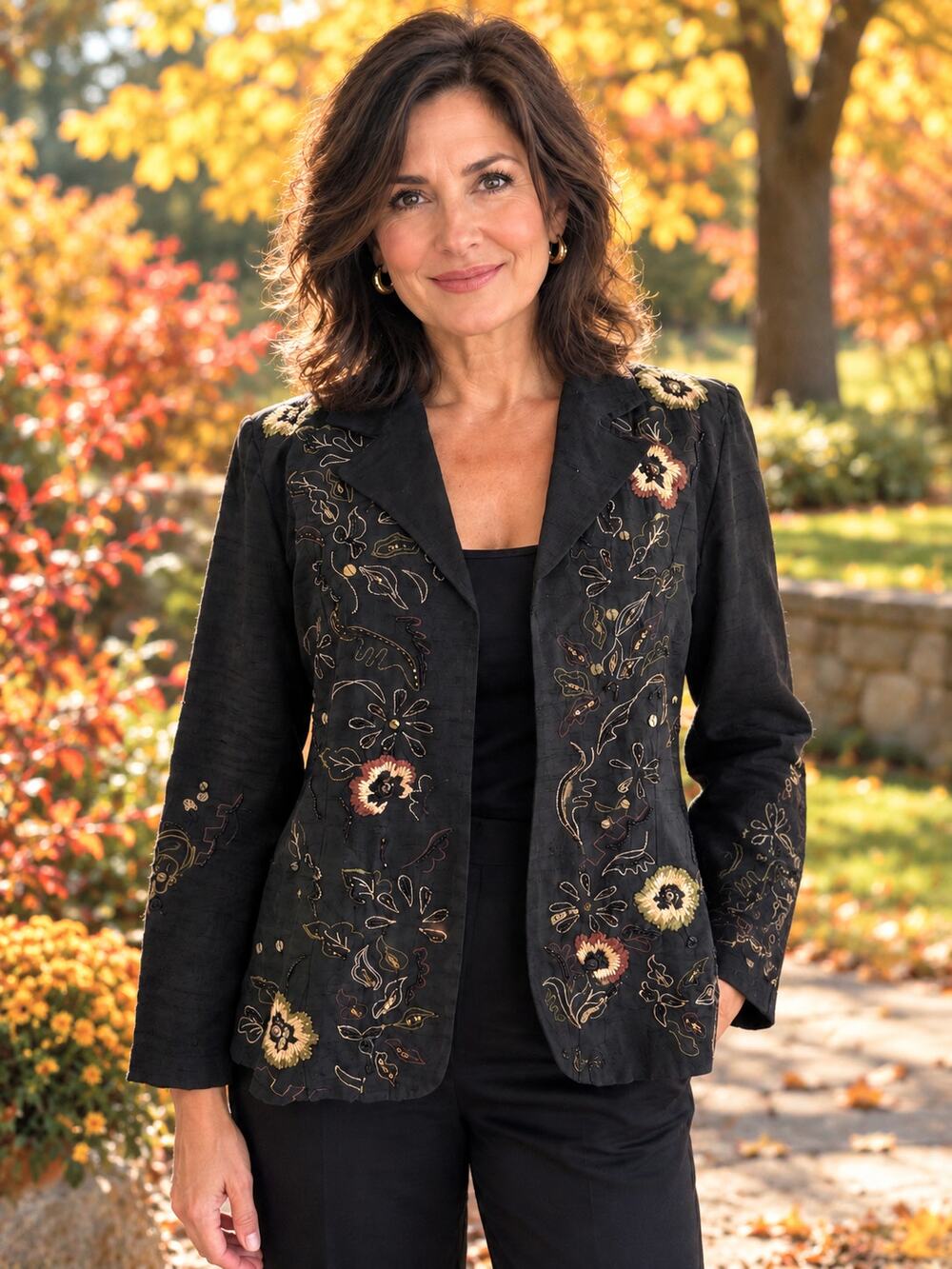 NWT Vintage Laura Ashley Silk Blend Embroidered Embellished Blazer Jacket M